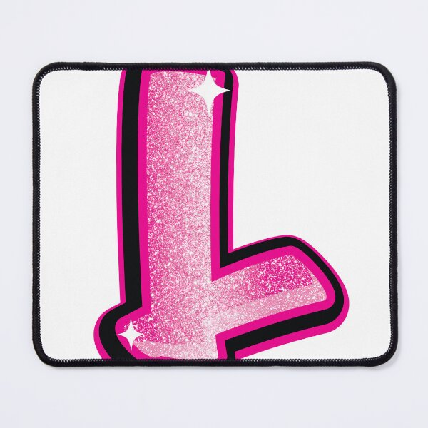 Item preview, Glitter Pink L Initial Sticker designed and sold by LazyCreativeCo.