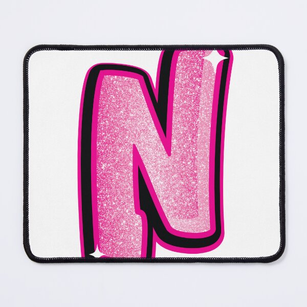 Item preview, Glitter Pink N Initial Sticker designed and sold by LazyCreativeCo.