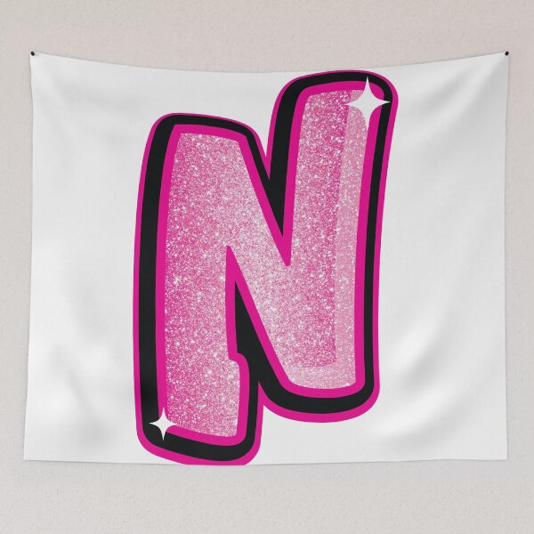 Item preview, Glitter Pink N Initial Sticker designed and sold by LazyCreativeCo.