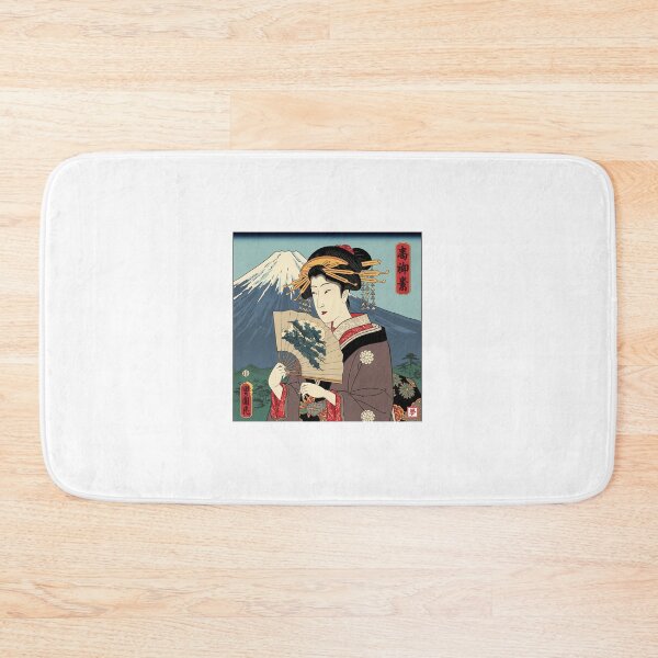 Item preview, Ukiyo-e Style: Beauty with Fan and Mount Fuji designed and sold by schwa24jpn.