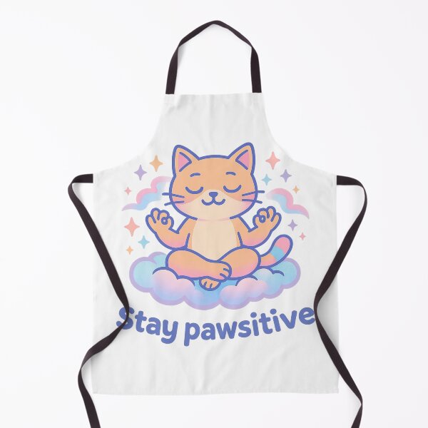 Item preview, Stay Pawsitive – Cute Cat Meditation Shirt, Vaporwave Positivity Pun Design designed and sold by LEO Vaporwave.