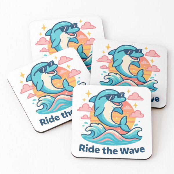 Item preview, Ride the Wave – Cool Dolphin Shirt, Vaporwave Positive Ocean Vibes designed and sold by LEO Vaporwave.