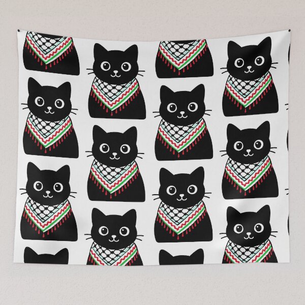 Item preview, Cat wearing the keffiyeh designed and sold by FreshArtFusion.