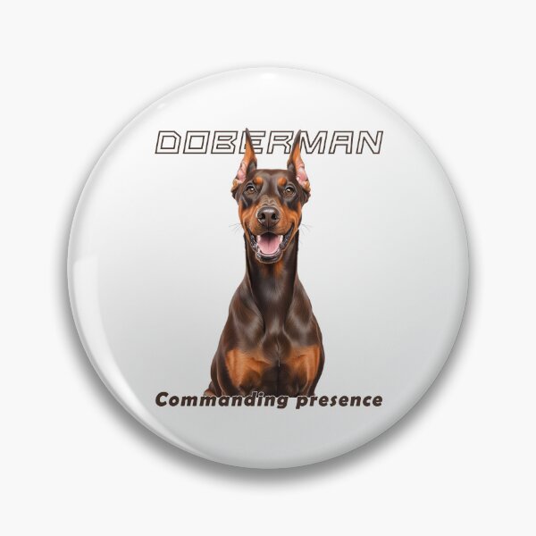 Item preview, Commanding Presence – Brown Doberman Power designed and sold by Pawtraitvibes.