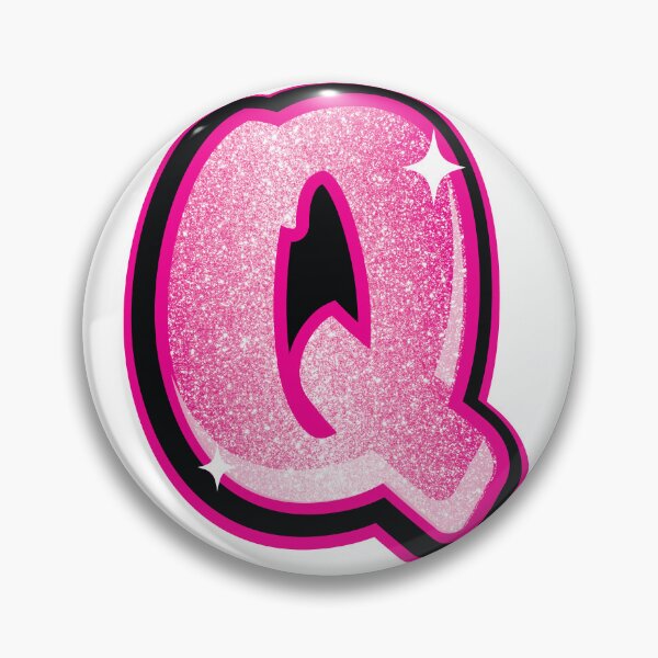 Item preview, Glitter Pink Q Initial Sticker designed and sold by LazyCreativeCo.