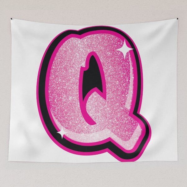 Item preview, Glitter Pink Q Initial Sticker designed and sold by LazyCreativeCo.