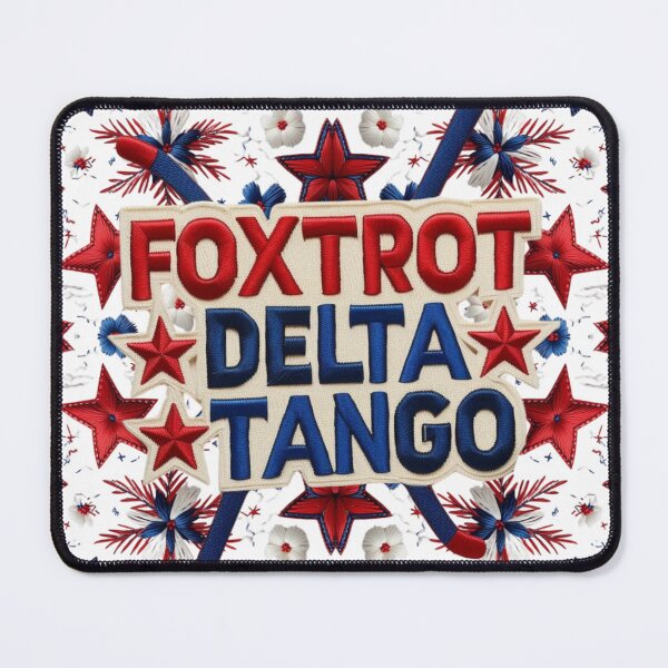 Item preview, Foxtrot Delta Tango Hockey Embroidered Patch Design designed and sold by ArtDesignTp.