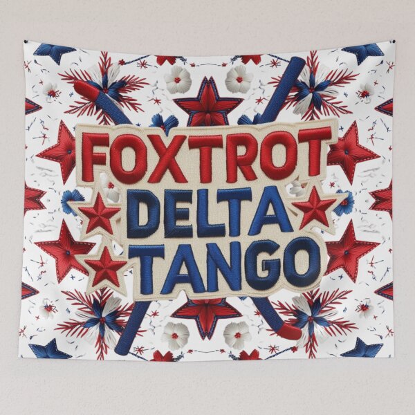 Item preview, Foxtrot Delta Tango Hockey Embroidered Patch Design designed and sold by ArtDesignTp.
