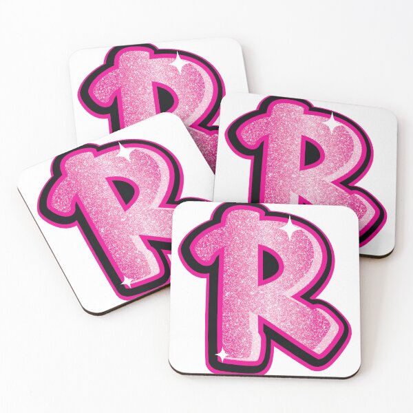 Item preview, Glitter Pink R Initial Sticker designed and sold by LazyCreativeCo.