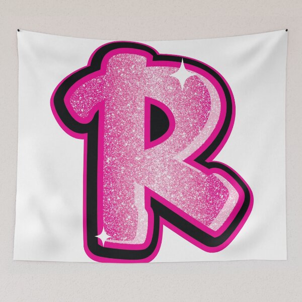 Item preview, Glitter Pink R Initial Sticker designed and sold by LazyCreativeCo.