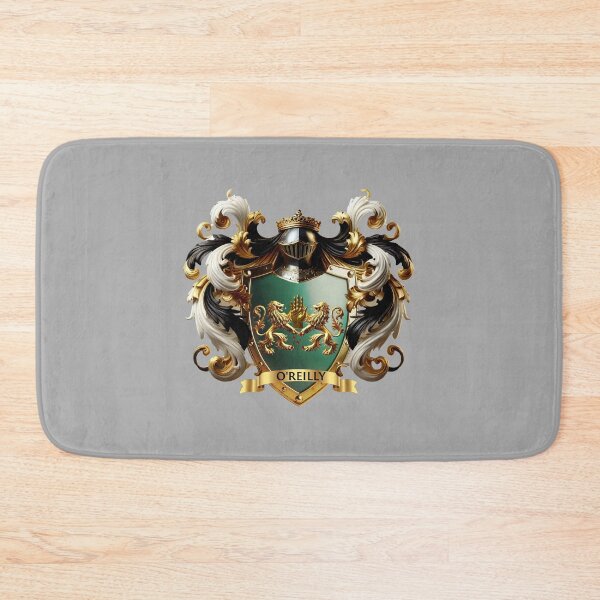 Item preview, O’Reilly Family Crest – Green Shield with Crowned Lions & Hand designed and sold by Highlandkings.