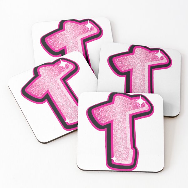 Item preview, Glitter Pink T Initial Sticker designed and sold by LazyCreativeCo.