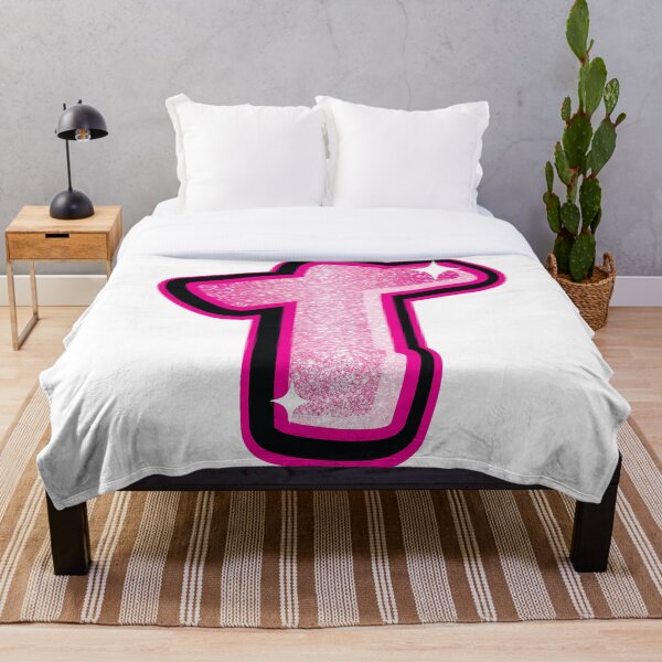 Item preview, Pegatina inicial T rosa con purpurina designed and sold by LazyCreativeCo.
