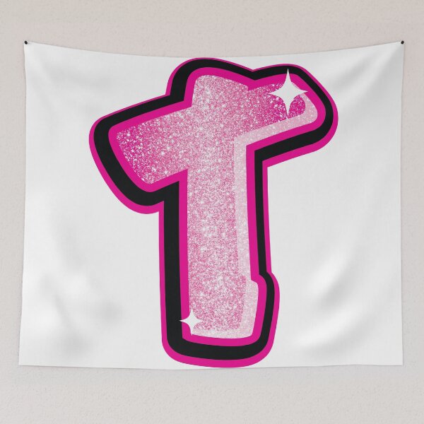 Item preview, Glitter Pink T Initial Sticker designed and sold by LazyCreativeCo.
