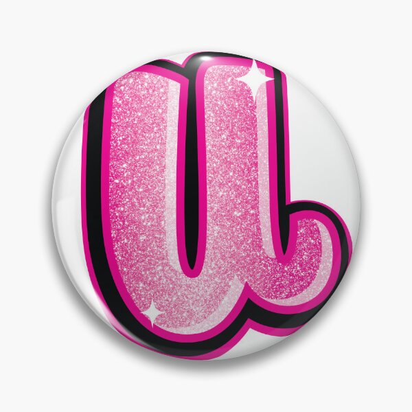 Item preview, Pegatina inicial U rosa con purpurina designed and sold by LazyCreativeCo.