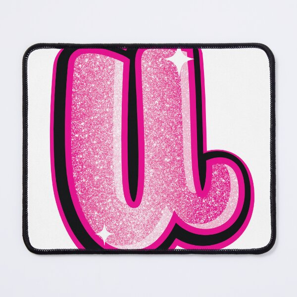 Item preview, Glitter Pink U Initial Sticker designed and sold by LazyCreativeCo.