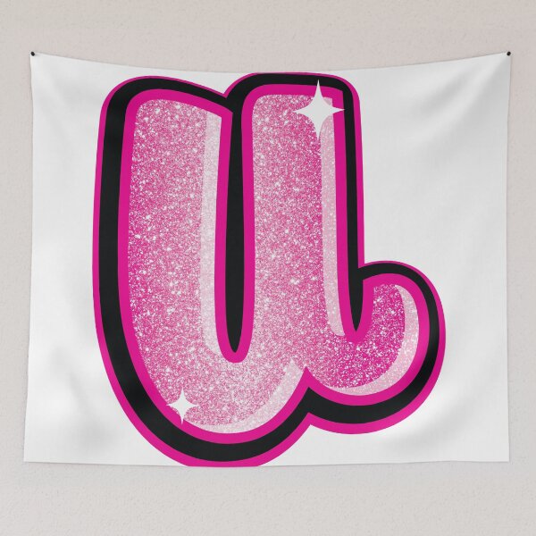 Item preview, Glitter Pink U Initial Sticker designed and sold by LazyCreativeCo.