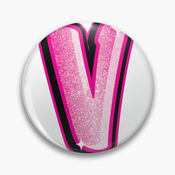 Item preview, Glitter Pink V Initial Sticker designed and sold by LazyCreativeCo.