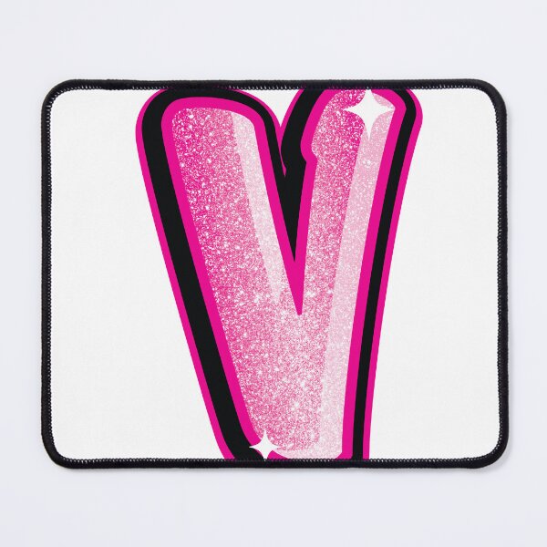 Item preview, Glitter Pink V Initial Sticker designed and sold by LazyCreativeCo.