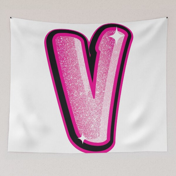 Item preview, Glitter Pink V Initial Sticker designed and sold by LazyCreativeCo.