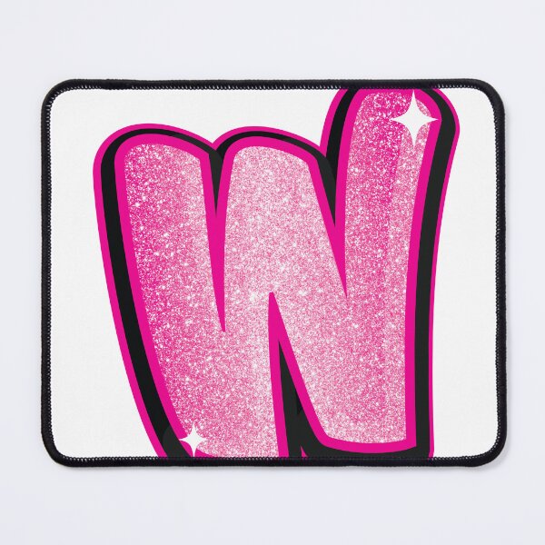 Item preview, Glitter Pink W Initial Sticker designed and sold by LazyCreativeCo.