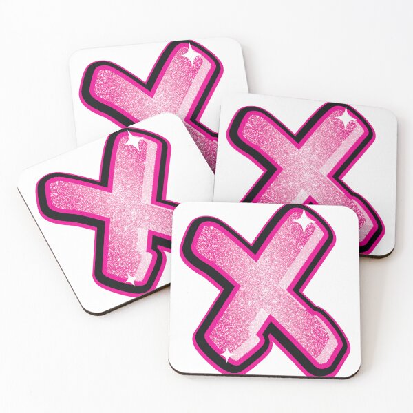 Item preview, Glitter Pink X Initial Sticker designed and sold by LazyCreativeCo.
