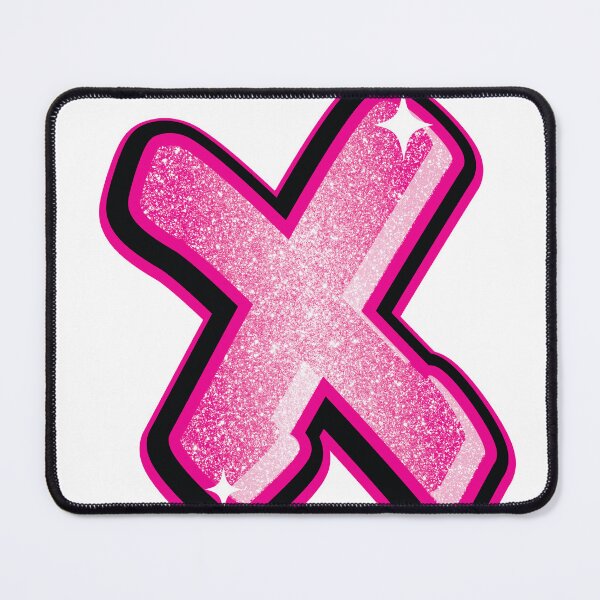 Item preview, Glitter Pink X Initial Sticker designed and sold by LazyCreativeCo.