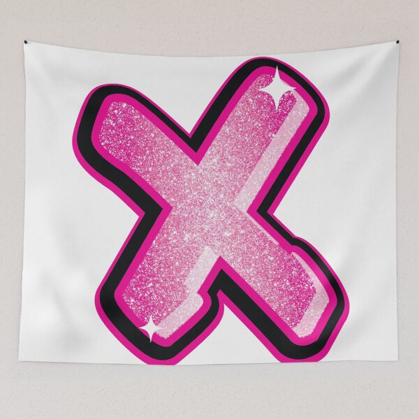 Item preview, Glitter Pink X Initial Sticker designed and sold by LazyCreativeCo.