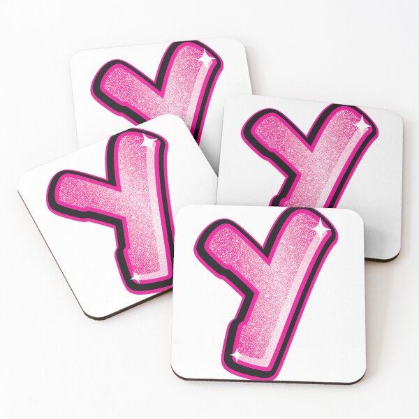Item preview, Glitter Pink Y Initial Sticker designed and sold by LazyCreativeCo.