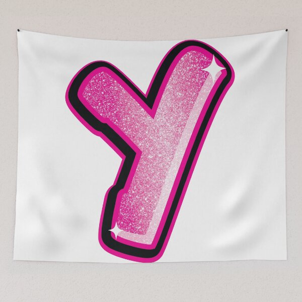 Item preview, Glitter Pink Y Initial Sticker designed and sold by LazyCreativeCo.