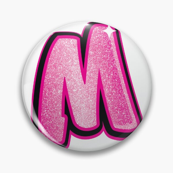 Item preview, Glitter Pink M Initial Sticker designed and sold by LazyCreativeCo.