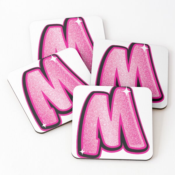 Item preview, Glitter Pink M Initial Sticker designed and sold by LazyCreativeCo.
