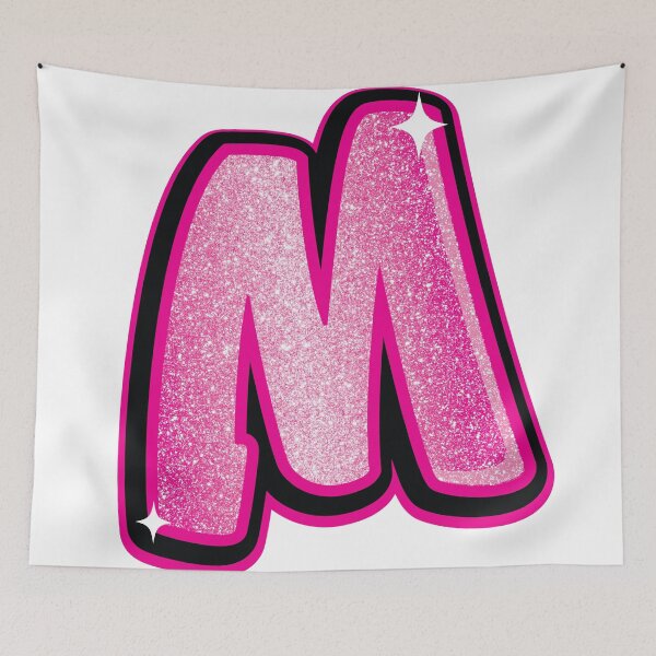 Item preview, Glitter Pink M Initial Sticker designed and sold by LazyCreativeCo.