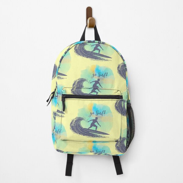 Item preview, Go Surf – Vibrant Watercolor Surfer Silhouette Art designed and sold by A little more Whirl.
