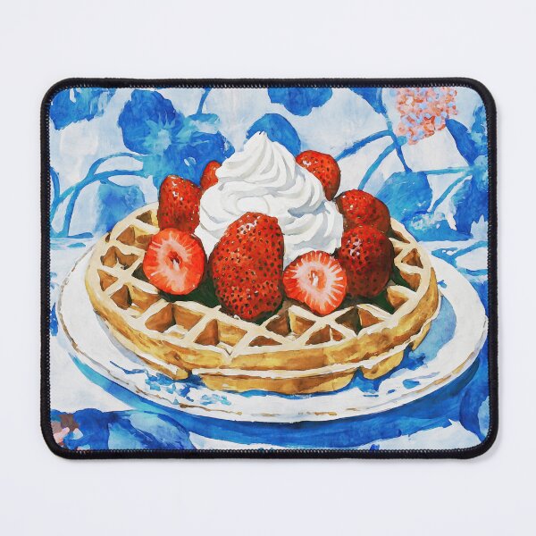 Item preview, Strawberry Belgian Waffle Breakfast Watercolor designed and sold by Janine Aykens.