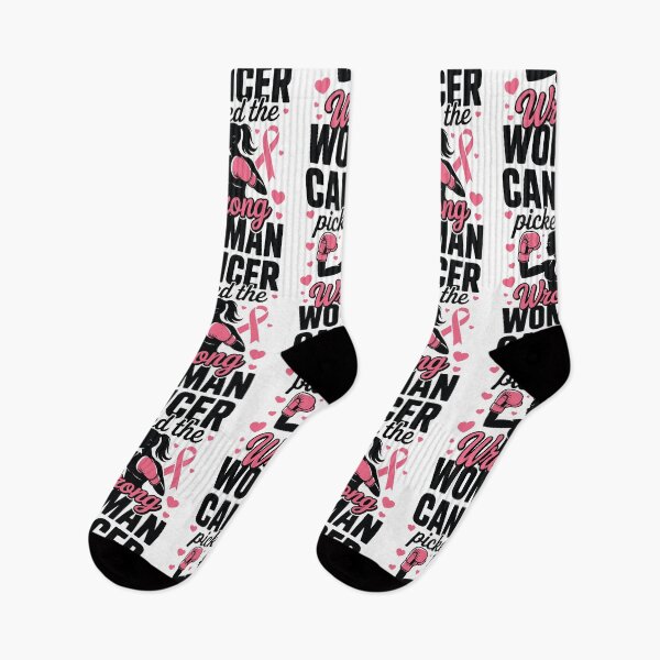 Item preview, Cancer Picked the Wrong Woman | Breast Cancer Fight designed and sold by tmerchtrends.