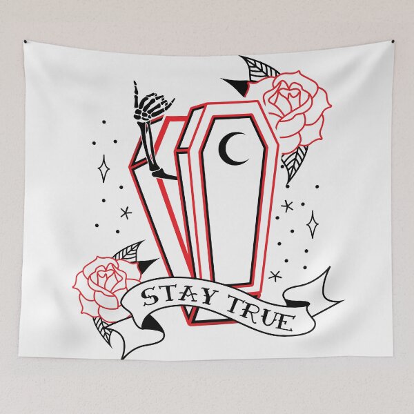 Item preview, Stay True & Hang Loose Skeleton designed and sold by LazyCreativeCo.