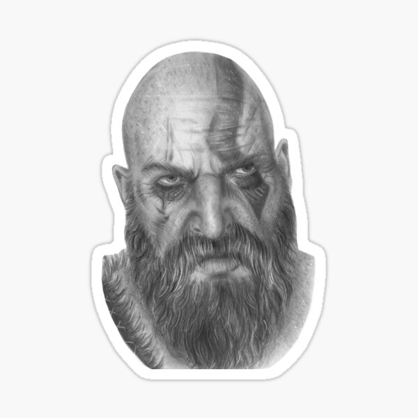 Vista previa del artículo con la obra «Kratos God of War», diseñado y vendido por hellonatart.