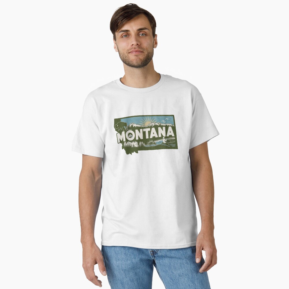 Montana State T-Shirt – Big Sky Country Vintage Graphic Tee Sticker