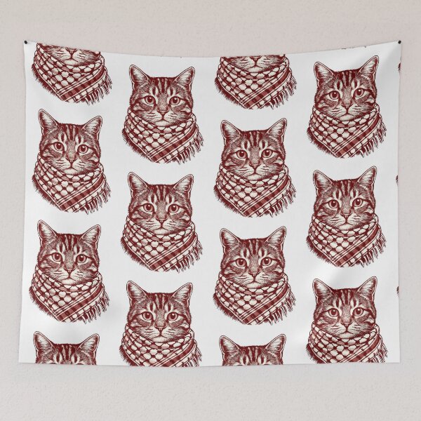 Item preview, Cat wearing the keffiyeh designed and sold by FreshArtFusion.