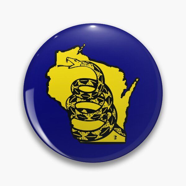 Item preview, WISCONSINITE - Libertarian - Don't Tread On Me Gadsden Snake on WISCONSIN Map on Blue default background, #020279 designed and sold by pelagio.