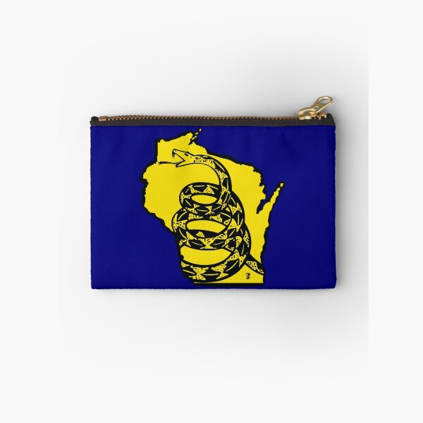Item preview, WISCONSINITE - Libertarian - Don't Tread On Me Gadsden Snake on WISCONSIN Map on Blue default background, #020279 designed and sold by pelagio.