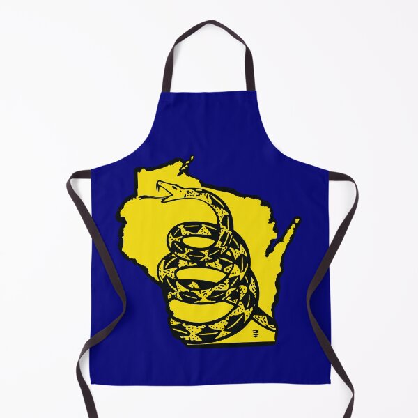 Item preview, WISCONSINITE - Libertarian - Don't Tread On Me Gadsden Snake on WISCONSIN Map on Blue default background, #020279 designed and sold by pelagio.