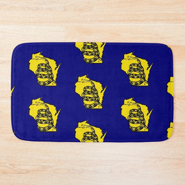 Item preview, WISCONSINITE - Libertarian - Don't Tread On Me Gadsden Snake on WISCONSIN Map on Blue default background, #020279 designed and sold by pelagio.