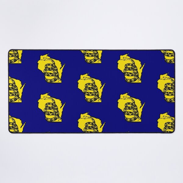 Item preview, WISCONSINITE - Libertarian - Don't Tread On Me Gadsden Snake on WISCONSIN Map on Blue default background, #020279 designed and sold by pelagio.