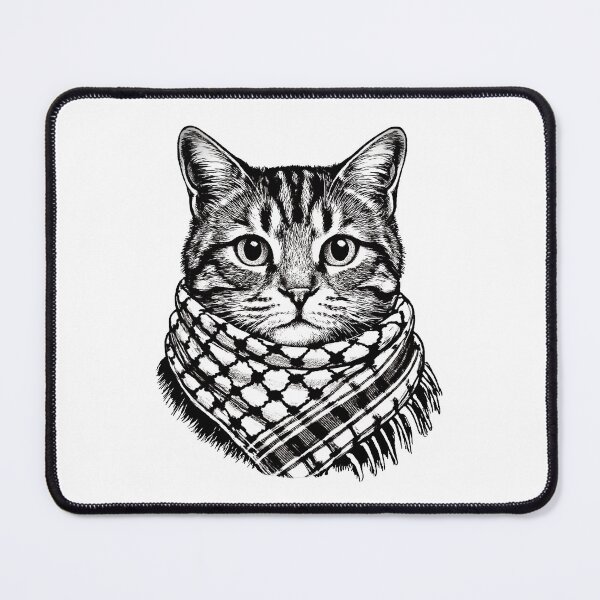 Item preview, Cat wearing the keffiyeh designed and sold by FreshArtFusion.