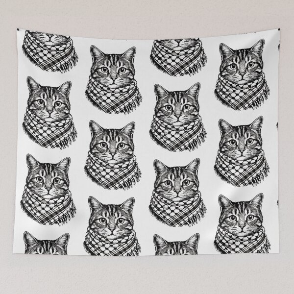 Item preview, Cat wearing the keffiyeh designed and sold by FreshArtFusion.