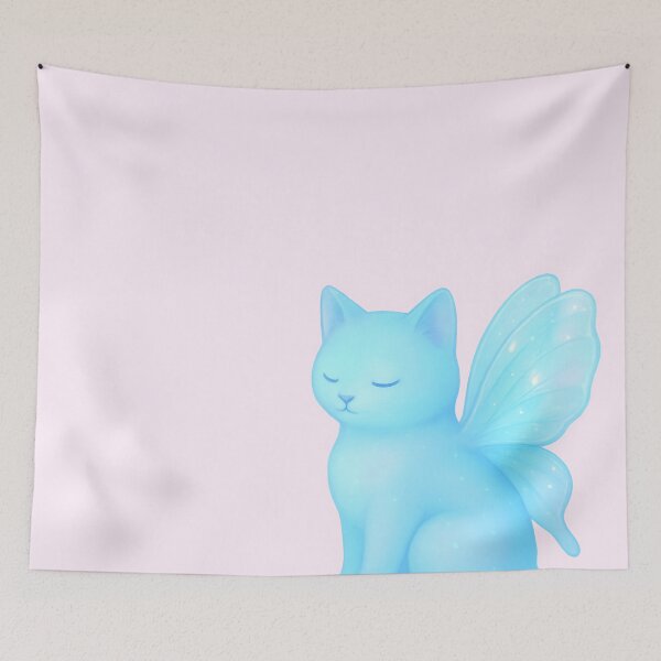 Item preview, transparent heart, glass-winged cat designed and sold by ashwin.alcove.