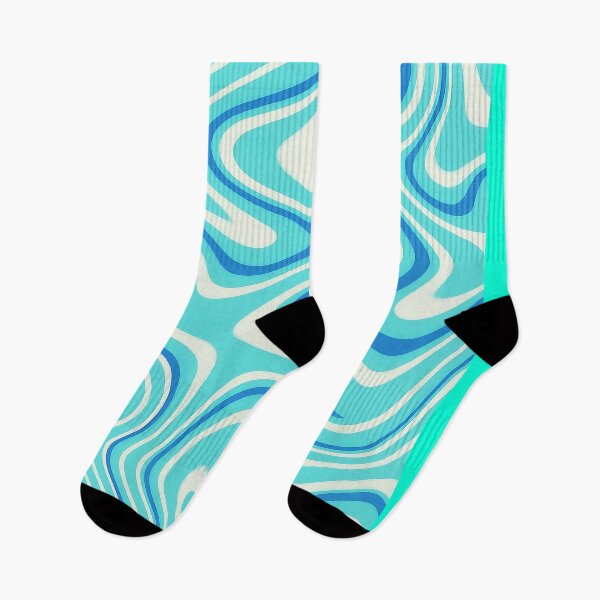 Item preview, Aqua Blue Retro Wave Pattern – Cool Psychedelic Vibes	 designed and sold by weirdfishes123.