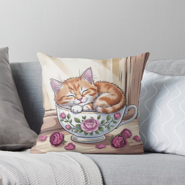 Item preview, A ginger kitten in an antique teacup. designed and sold by Lilashakti ⭐️ ⭐️ ⭐️ ⭐️ ⭐️.